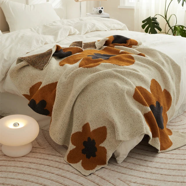 Scandinavian Flower Throw Blanket