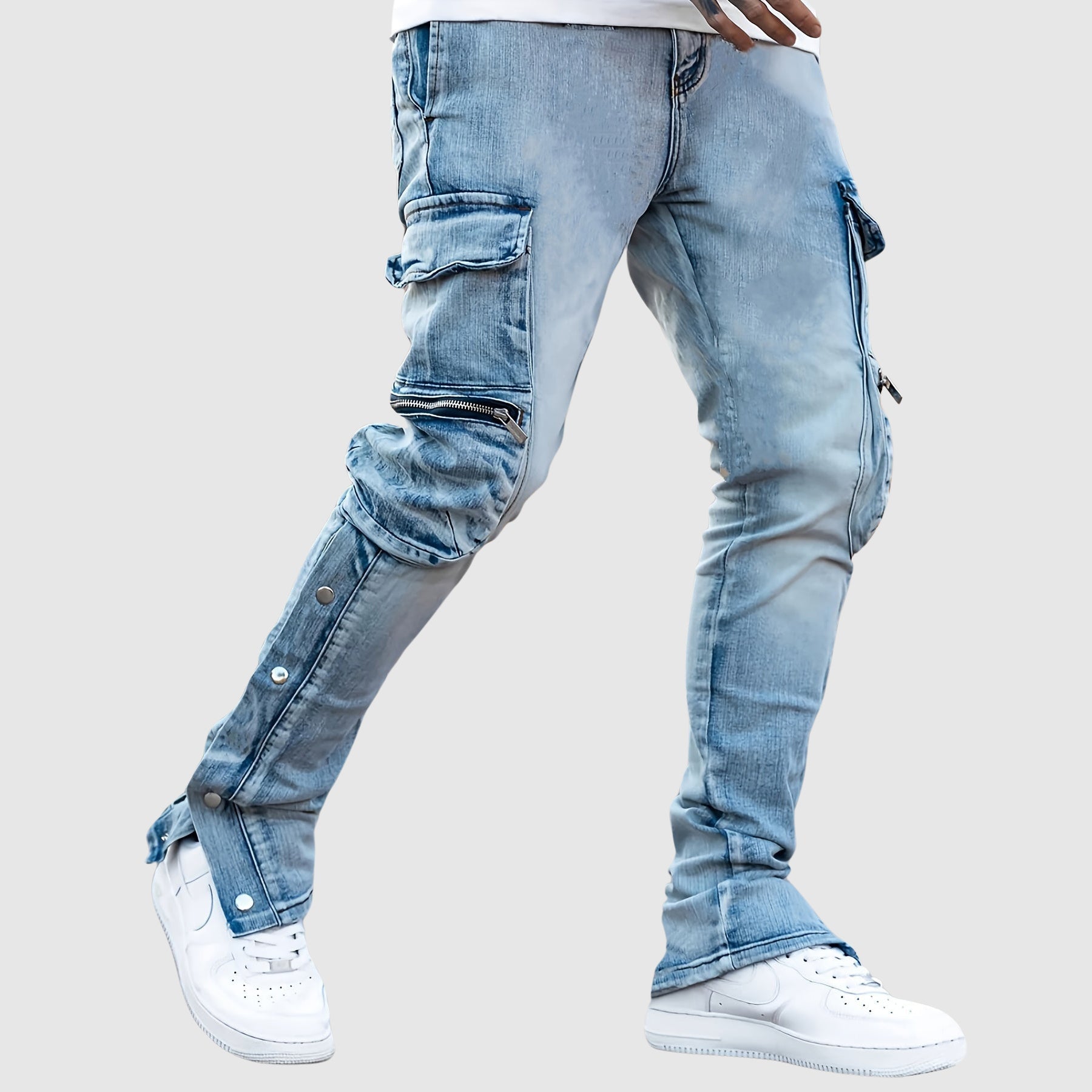 Denim Cargo Jeans