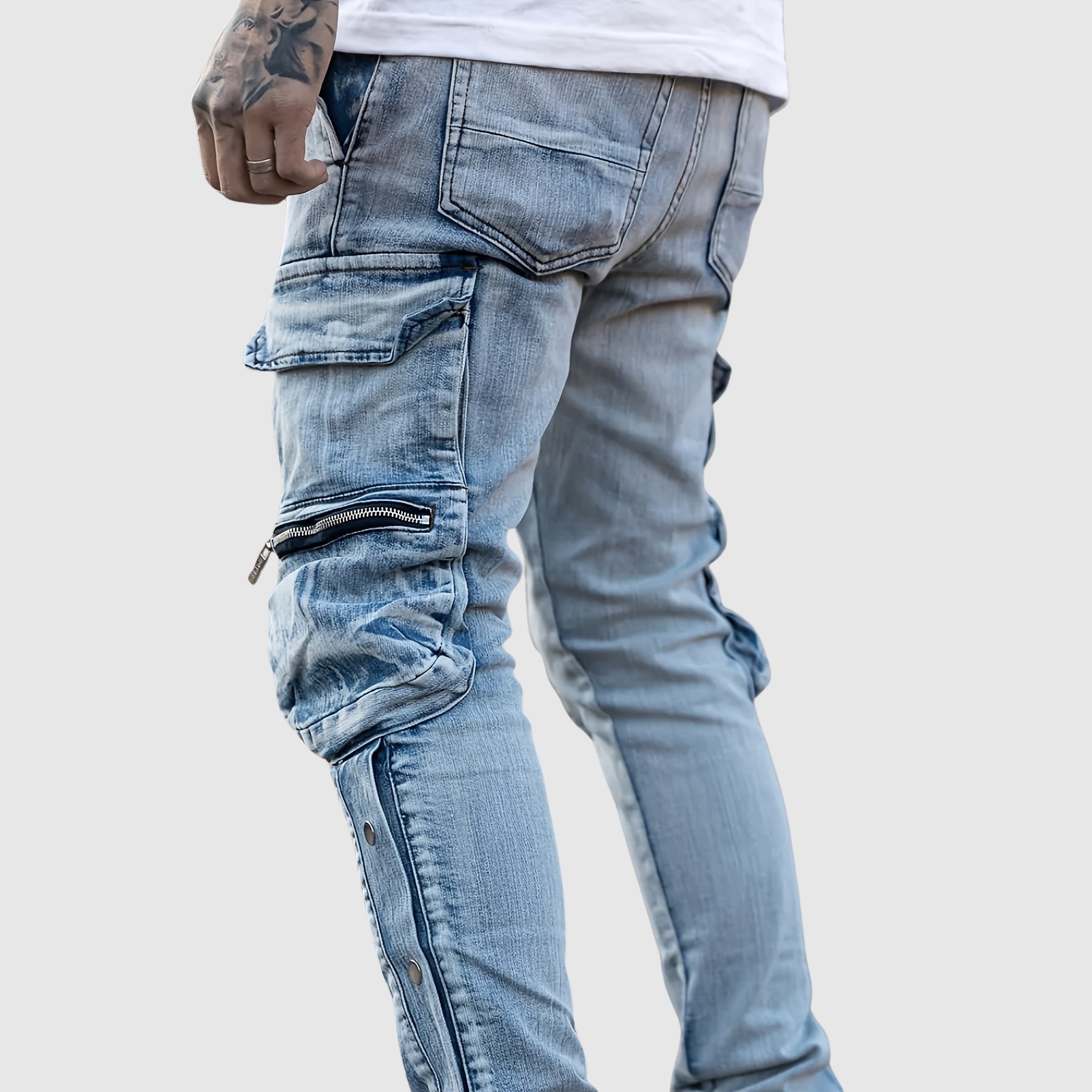 Denim Cargo Jeans